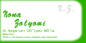 nona zolyomi business card